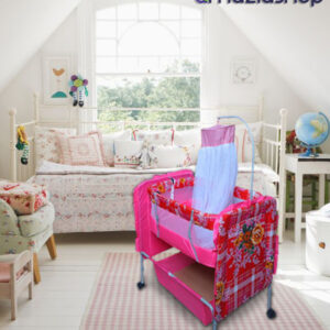 Baby Swing Cot & Cradle with Stand Support pink