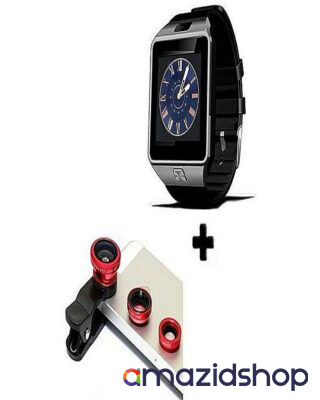 3 in 1 Mobile Clip Lens + Smart Bluetooth Watch Black