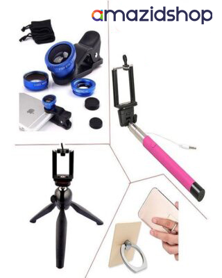 Combo of 4 - 228 Tripod Stand + Selfie Stick + Mobile Clip + 3 Selfie Lens No Ratings