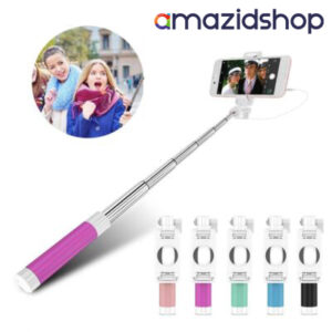 Selfie Stick with Extendable Audio Cable Wire for all Smartphones