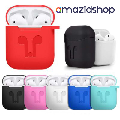 Airpods Silicon Case Black with Belt Clip | Cable and Pods Cover