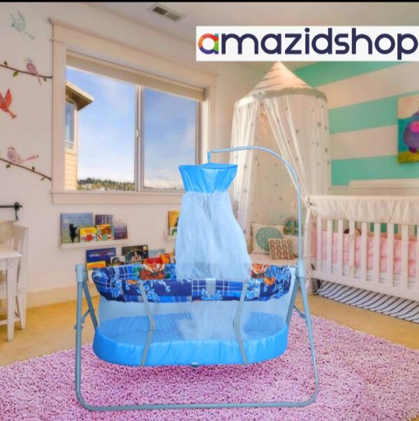 Baby Swing Cot & Cradle With Stand Support for baby - Amazidshop, Light Blue