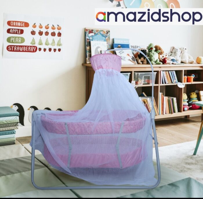 Baby Swing Cot & Cradle With Stand Support for baby - Amazidshop, Pink