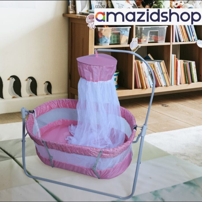 Baby Swing Cot & Cradle With Stand Support for baby - Amazidshop, Pink