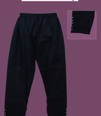 Cotton Standard 1 Piece Trouser Stitched Pants for Girls Women black