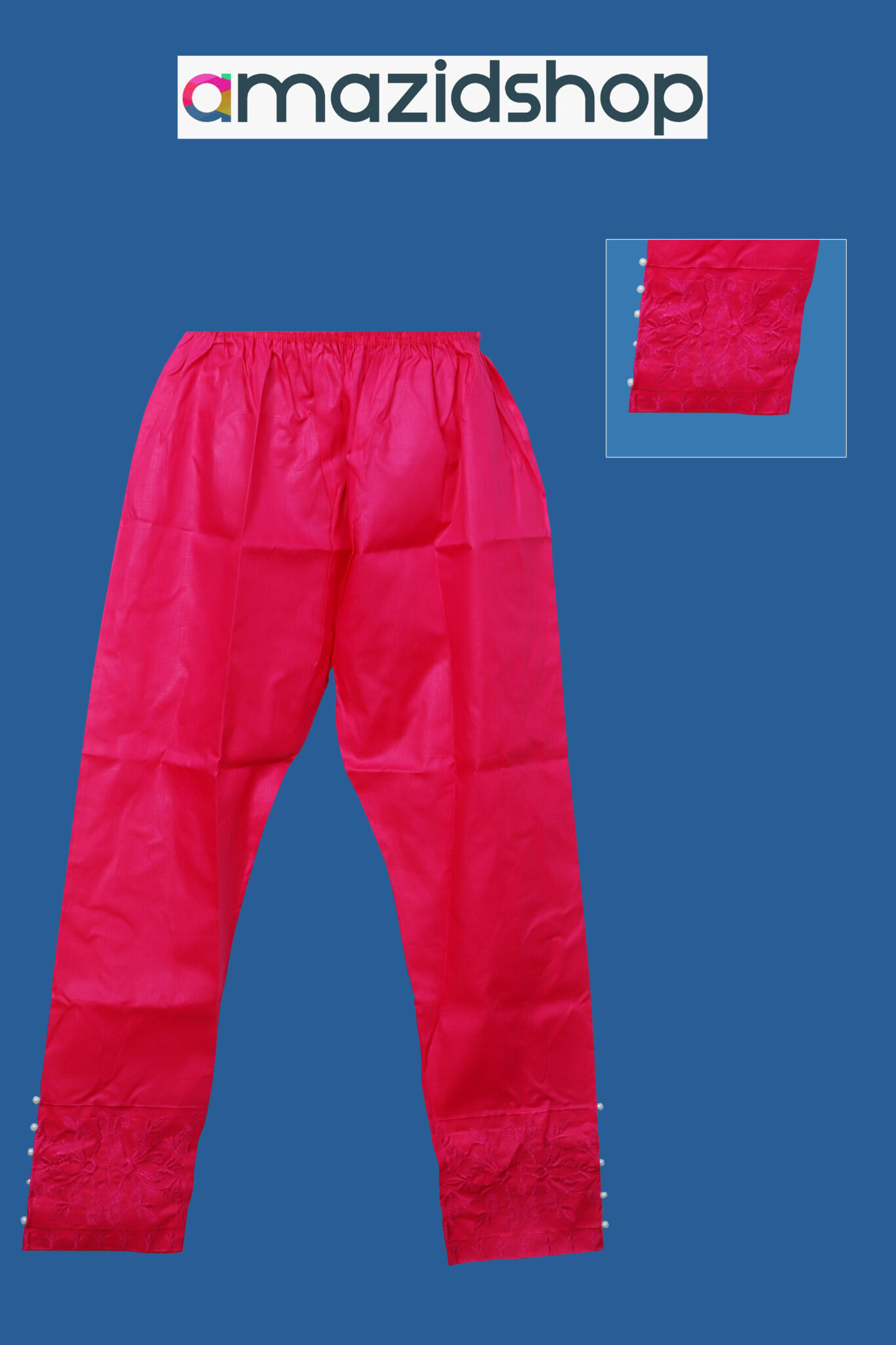 Cotton Standard 1 Piece Trouser Stitched Pants for Girls Women pink
