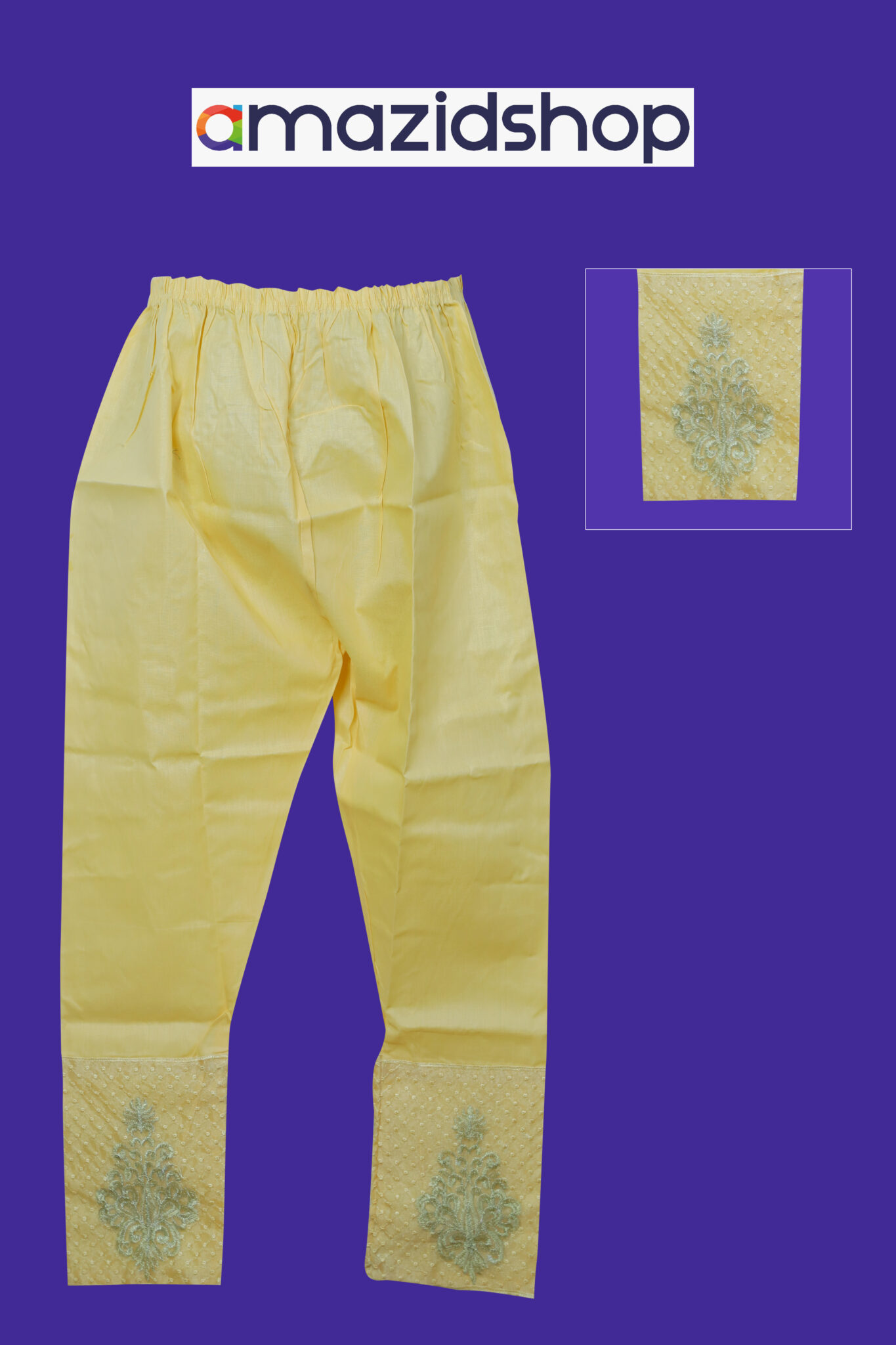 Cotton Standard 1 Piece Trouser Stitched Pants for Girls Women light gold