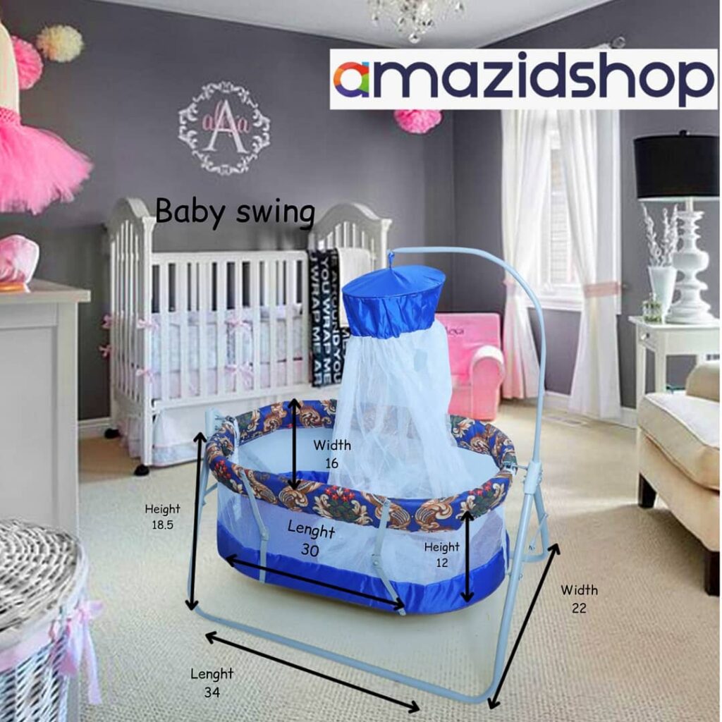 Baby Cradle Swing In Metal Mosquito Net 3 step color design 6