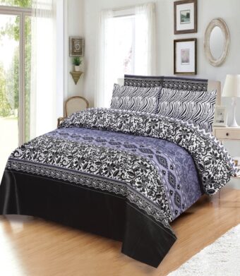 5 Piece Quilted Bed Set black