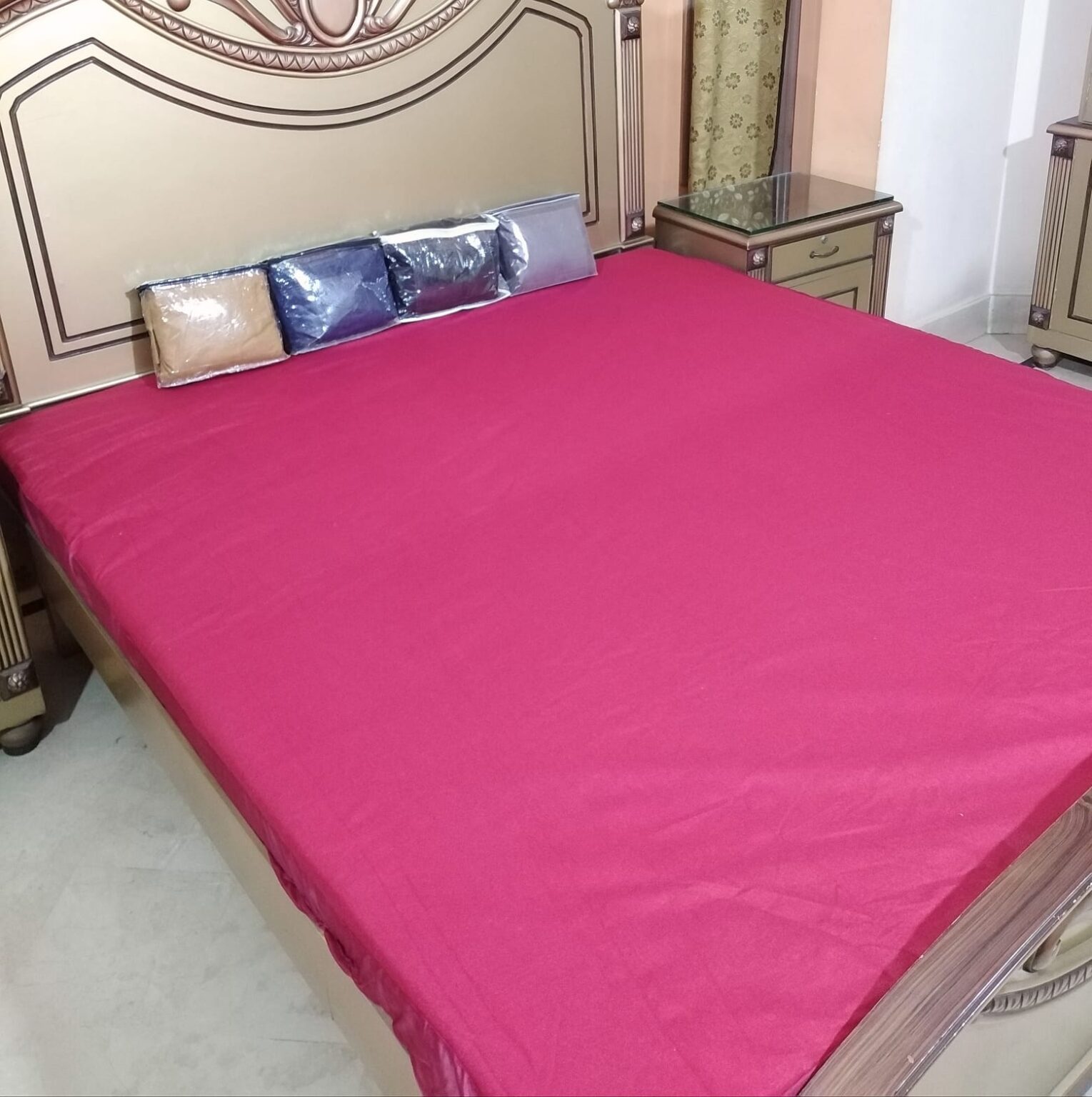 Matress Protector Double Bed Sheet Pink